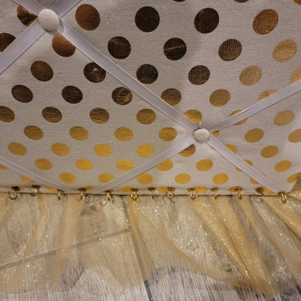 Gold Polka Dot Hair Bow or Jewelry Board - Picture 11 of 16